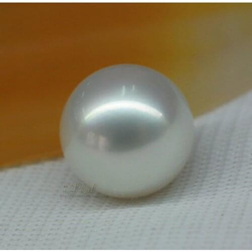 Free shipping Huge 11-12mm natural south sea genuine white round loose pearl undrilled