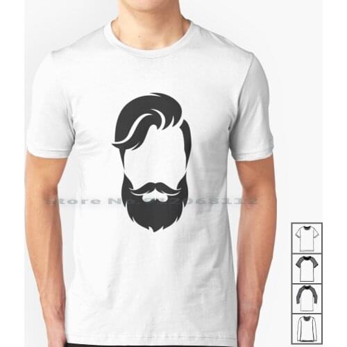 Beard T Shirt 100% Cotton Beard Man Moustache Barber Beards Manly Shaving Beard Lovers Black Bad Ass Tattoo Skull Silhouette