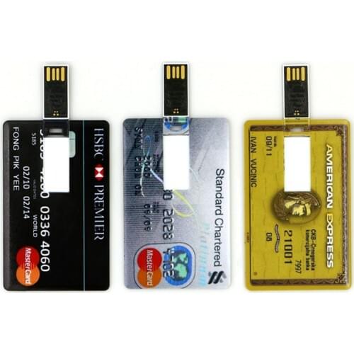 Bank Card USB Flash Drive 64GB 128GB Pendrive 4GB 8GB 16GB 32GB Memory stick HSBC Master Credit card pen drive 256GB
