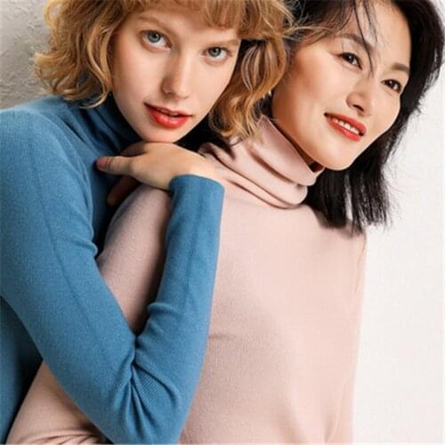 Korean 2020 winter fashion women solid turtleneck sweater female long sleeve elegant ladies jumpers sweater pull femme PZ2237