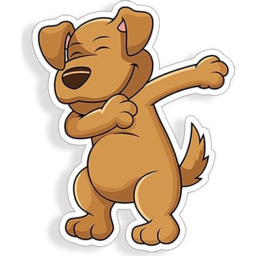 Brown Smile Dog Sticker Pat Pet Cup Car K9 Labrador Lab Window Bumper Vinyl Decal