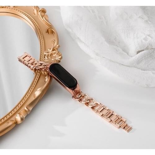 For Xiaomi band Mi band 5 6 metal strap stainless steel bracelet buckle Strap For Mi band 4 3 Wristbands Strap Accessorie Women