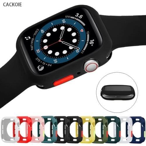 Candy Color Soft Silicone Case for Apple Watch SE 6/5/4/3/2/1 38MM 40MM Protective Case for iwatch Series 42MM 44MM Watch Cover