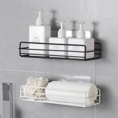Wrought Iron Wall Hanging Bathroom Storage Rack Toilet Shower Gel Toiletry Rack Free-Punch Storage Shelf Toilet Wall-Hang Rack