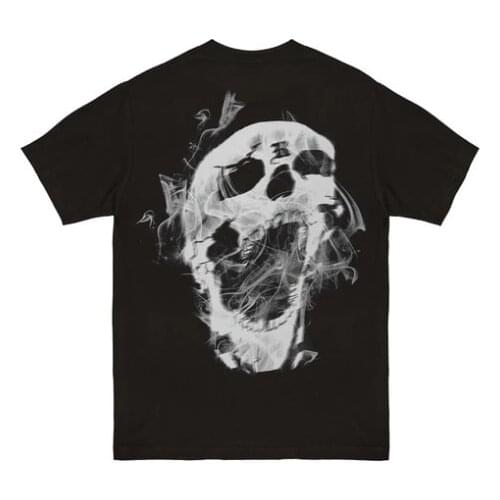 2020 New Novelty High Men REVENGE Skull SMOKE T Shirts T-Shirt Hip Hop Skateboard Street Cotton T-Shirts Tee Top kenye #N340