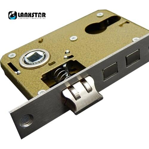 New Design 50mm Small Lockbody Anti-reverse Three Tongues Mute Lock-tongue Common Indoor Double Pulley Bearing Lock Body