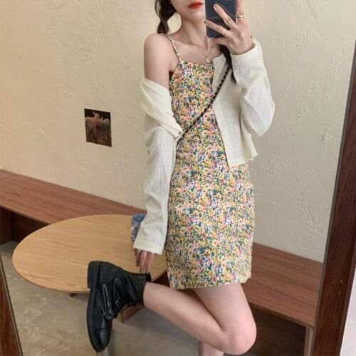 Sling Dress Female Summer New All-match Skirt Temperament Goddess Fan Base Short Skirt Trend