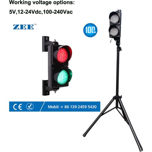 Portable 4 inches 100mm LED Traffic Light Lamp Red Green Traffic Signal Light Parking Lot Signal Entrance and Exit