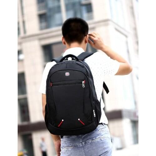 Casual Solid Color Material Oxford Mans Backpack Multi-functional Large-capacity Student Schoolbag Simple Bag