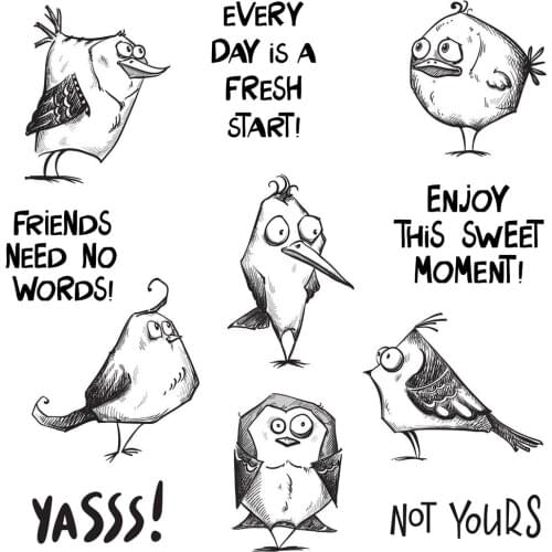 AZSG Funny Birds Series Clear Stamps For DIY Scrapbooking/Card Making/Album Decorative Silicone Stamp Crafts
