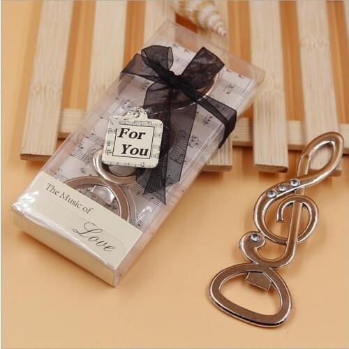 Hot Sale New Creative Birthday Wedding Stainless Steel Music Note Bottle Opener Beer Opener 200pcs/lot