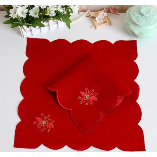 Luxury lace black Embroidery placemat tea cup mug glass coffee coaster kitchen dining table place mat drink doily Christmas pad