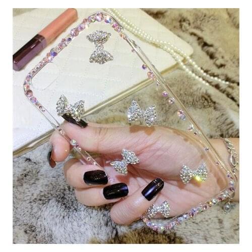 Luxury Bling Shine Crystal Diamond Bowknot TPU Case For Samsung j3 j5 j7 2017 j7 Prime j4 j6 j8 PLUS 2018 Rhinestone Phone Case