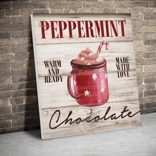 Peppermint Chocolate Christmas Decor Posters Canvas Paintings Wall Art Canvas Prints Pictures Kids Room Home Inner No Frame