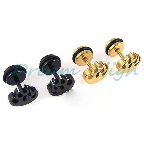 New Arrival Flam Earring Stud Ear Ring Titanium Not Fade Fashion Earring Body Jewelry Christmas Gif 50pcs/lot Promotion Gift