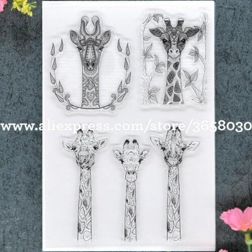 Giraffe Deer Scrapbook DIY photo cards rubber stamp clear stamp transparent stamp 11x16cm 8101624