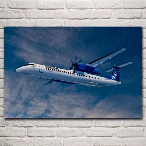 Cute light Q400 passenger plane airplane in beautiful sky posters on the wall picture home living room decoration bedroom KN861