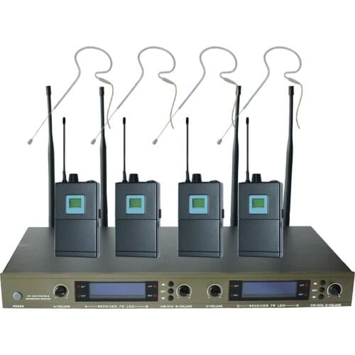 U-4004-OK-1B/E-3 Four Channels UHF Wireless Microphone Mic System with Headset Microphone
