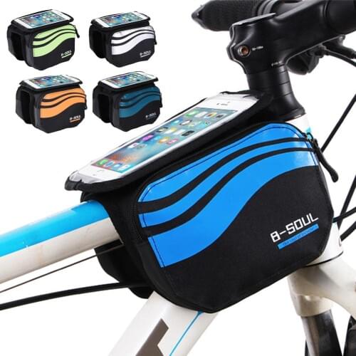 Waterproof Bicycle Bag Mountain Bike Bicycle Top Tube Bag Storage Pouch Bicycle Accessories for 5.7 Inch Phone