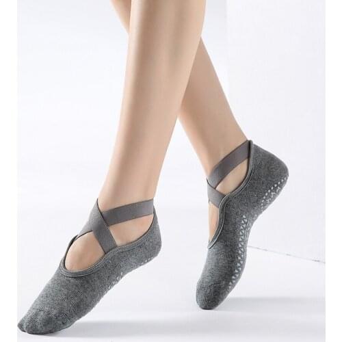 Women High Quality Bandage Yoga Socks Anti-Slip Quick-Dry Damping Pilates Ballet Socks Good Grip Lady Cotton Socks 35-39 Yard