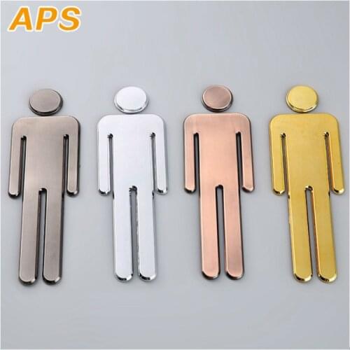 1 Pair 20*6.5*5mm Electroplanted Silver Gold Bronze Black Nickel Sign for Mens and Womens Toilets