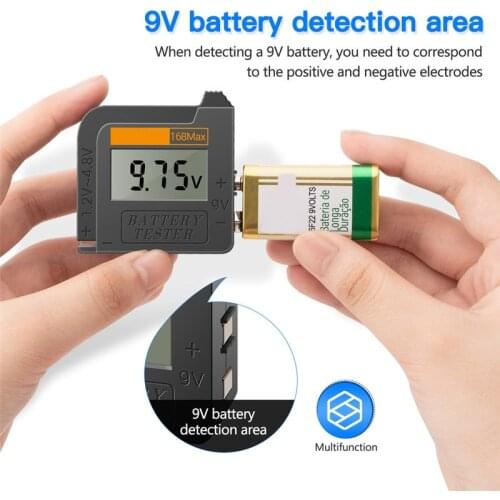 1PC Battery Tester Battery Capacity Checker for AA AAA 9V 1.5V Button Cell Battery Test The Condition of Your Battery Black