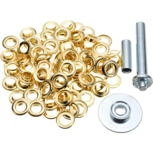 100x Tarpaulin Tent Awning Groundsheet Eyelet Repair Kit Grommets Tarp Hole Tool For DIY Handicraft Hats And Other Accessories