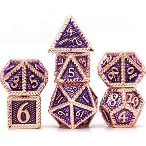 7Pcs Various Shapes Different Number of Faces Educational Toys Digital Number Metal Dice with Box For Party Family Games