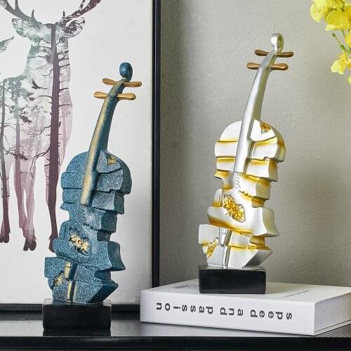 Home Decoration Accessories Modern Violin Sculpture Living Room Decor Office Decoration Sculpture Modern Art Desk Decor Gifts