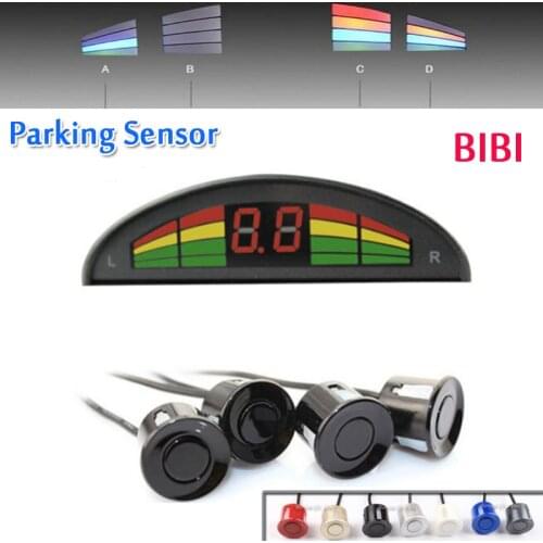 Car LED parking sensor kit Multi-Color 4 Alarm Sensors 22mm backlight display front and reversing radar machine,Free Shipping