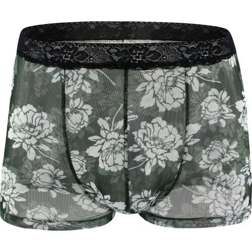 Lace Sexy Underwear Men Boxers Transparent Men Boxer Soft Breathable Underwear Male Comfortable Panties Underpants Boxershorts