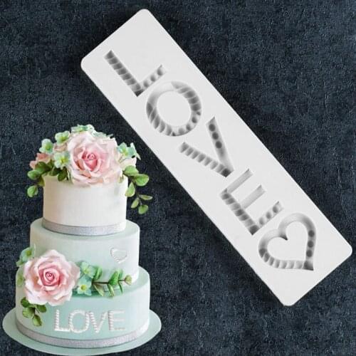 Letters LOVE Heart Silicone Mold Fondant Mould Cake Decorating Tools Chocolate Gumpaste Mold Sugarcraft Kitchen Gadgets