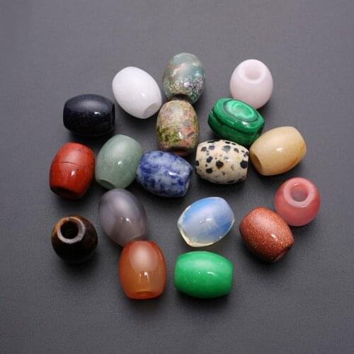 24pcs Fashion Natural Stone Rubys Fuchsite Flat Beads Multiple Colour Big Hole Good Quality DIY Jewelry Accessories 18*15mm Free