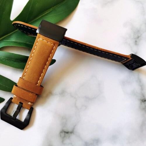 Quick release fit luxury genuine leather strap band for garmin fenix 5/fenix 5x Plus 3 3HR GPS smart watch man replacement strap