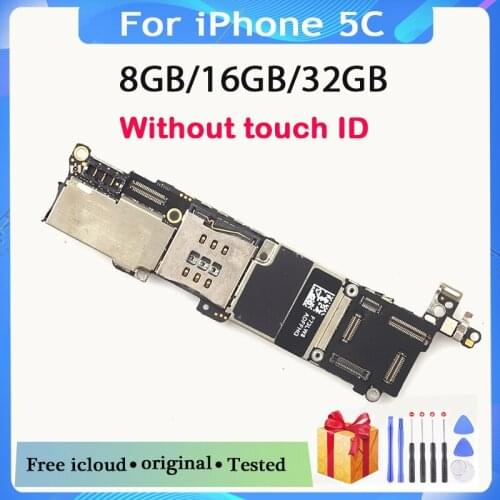 For iphone 5C Original unlocked Motherboard 8GB 16GB 32GB, with Clean iCloud&IOS system for iphone 5C Main board With Full Chips