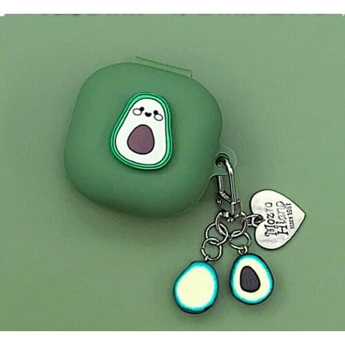For Samsung Galaxy Buds Live / buds pro case Cute Avocado cartoon Keychain Silicone Earphones Cover for Galaxy Buds Live cover