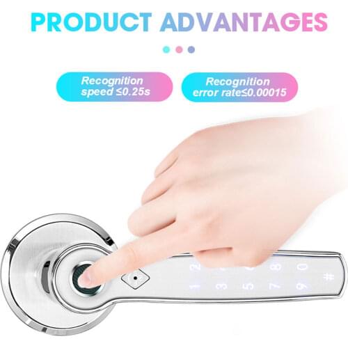 Electronic Door Lock Fingerprint Password TT Lock Mobile Phone APP Smart Handle Lock for Indoor Home Wooden Door NEW
