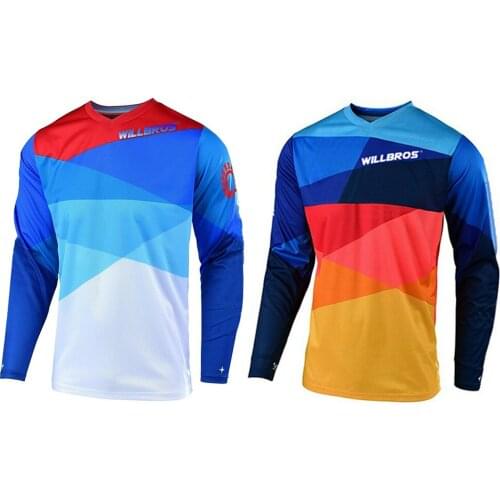 Willbros Sprint Jet Jersey Mountain Bicycle Offroad Long Sleeve Motorcycle Motocross Downhill Bike Riding Summer T-shirt