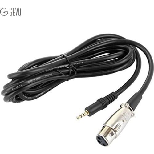 GEVO 3Pin Condenser Microphone Cable XLR Female to 3.5mm Jack Dynamic Microphone Audio Cable For Computer Wire Cord