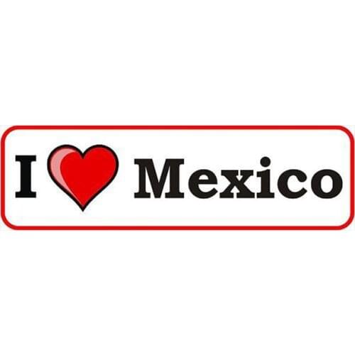Hot Sell Creative Car Sticker I LOVE MEXICO Heart Car Window Stickers Deco Decals Motorcycle Vinyl Sunscreen Anti-UV PVC