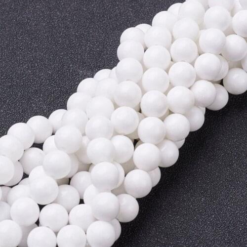 10 Strand White Natural Dyed Stone Round Beads 4/ 6/8/10/12mm For DIY bracelet necklace jewelry making Strands Accessories 15.7"
