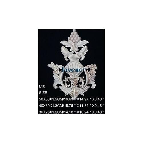 L10 -36x26x1.2cm Wood Carved Long Onlay Applique Unpainted Frame Door Decal Working carpenter Decoration