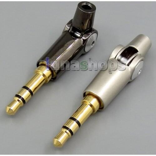 LN005237 Full Metal 90 Degree 3.5mm Stereo DIY Custom Adapter For Sennheiser Headphone Etc