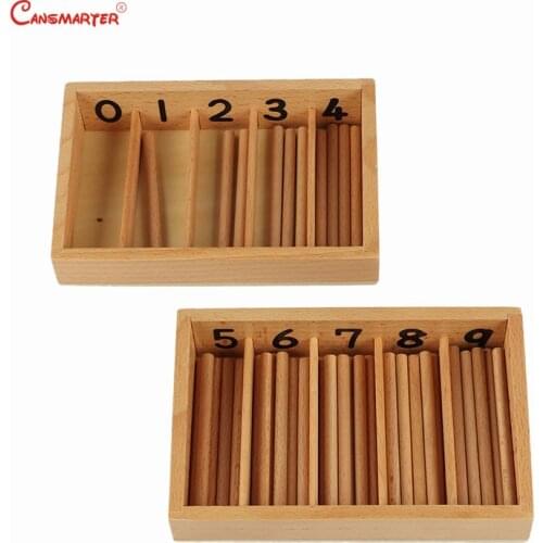 CANSMARTER Montessori Children Teaching Aids Wood Math Toy Spindle Box Red Sticks Box Numbers Materials Toy Educational