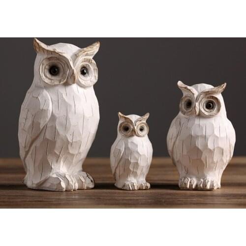 American Coutry Animal Resin Owl Figures Miniature Figurine Mini Fairy Garden Decorative Home Desk Decor
