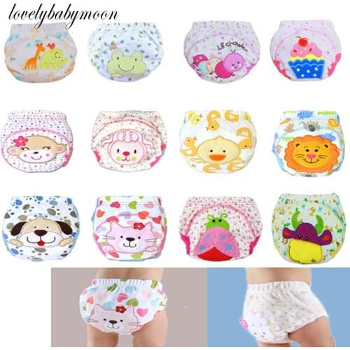 Baby Cotton Training Pants Panties Baby Diapers Reusable Cloth Diaper Nappies Washable Infants Children Underwear Nappy Changing