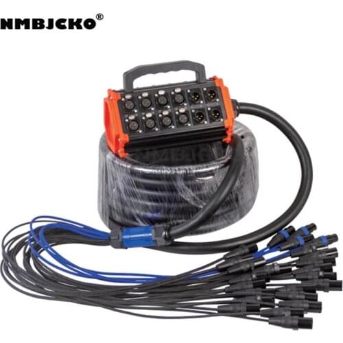 NMBJCKO NEW 30M 24 Channe Multicore cables with 3 Pin XLR male to female socket extended audio snake cable