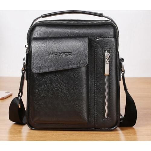 Fashion Mini Business Handbags All-match Male Solid Small Shoulder&Crossbody Bags Versatile Casual PU Leather Flaps Sac A Main