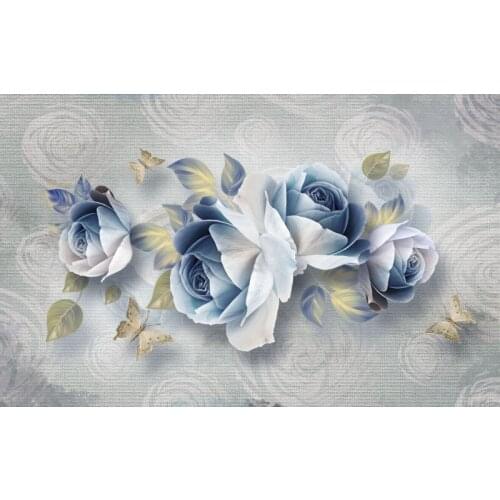 JMINE Div 5D 3D Rose Flower Butterflies Full Diamond Painting cross stitch kits art High Quality Floral 3D paint by diamonds