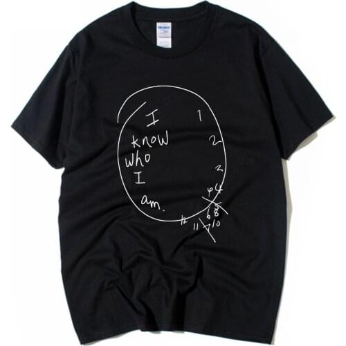 I know who i am wall Clock Hannibal Lector couple clothes man boys male o-neck cotton short-sleeve T-shirt